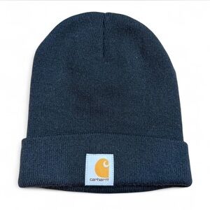 Carhartt Kids Beanie Black Knit Hat Youth One Size Winter Logo